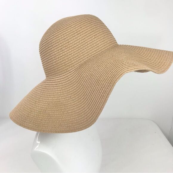 Old Navy Tan Woven Straw 5” Brim Beach Sun Hat - Picture 1 of 11